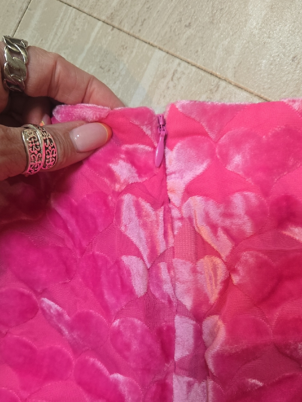 New Cupcakes and Cashmere Pink Velvet Hearts Mini Skirt - Picture 8 of 10